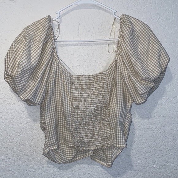 cute squared pattern Top 🤎 - Picture 3 of 3